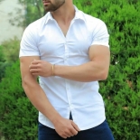 پیراهن آستین کوتاه مردانه سفید 