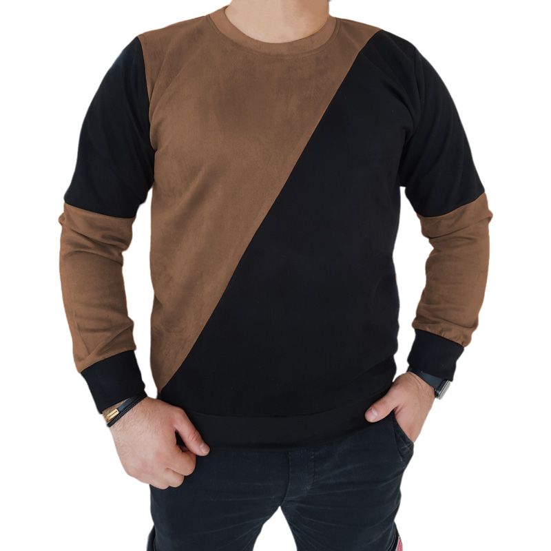 بلوز دورس ضخیم مردانه جنس سوییت  مشکی- قهوه ای | مودی کالا