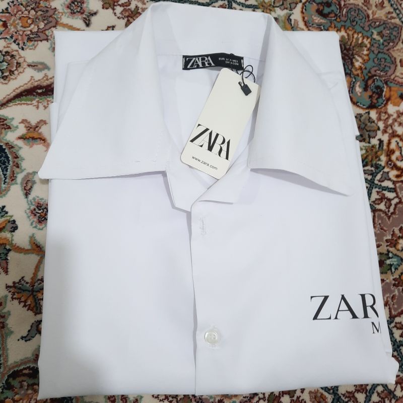پیراهن سفید آستین کوتاه مردانه zara man ترکیه | مودی کالا